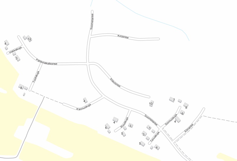 Suomelan alueen vesijohtotyön alue