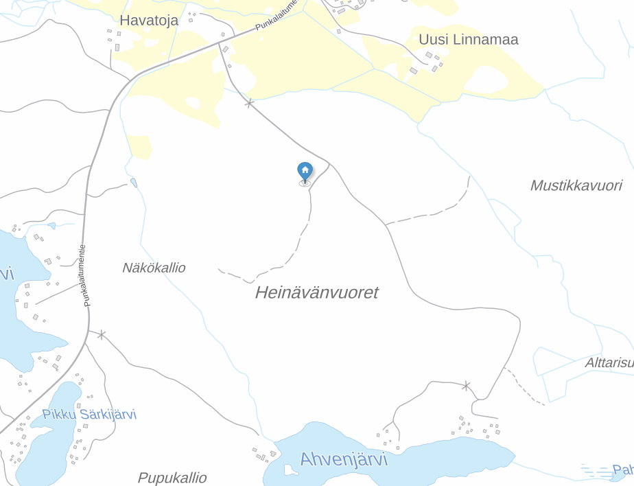 Kartta räjäytystyön sijainnista