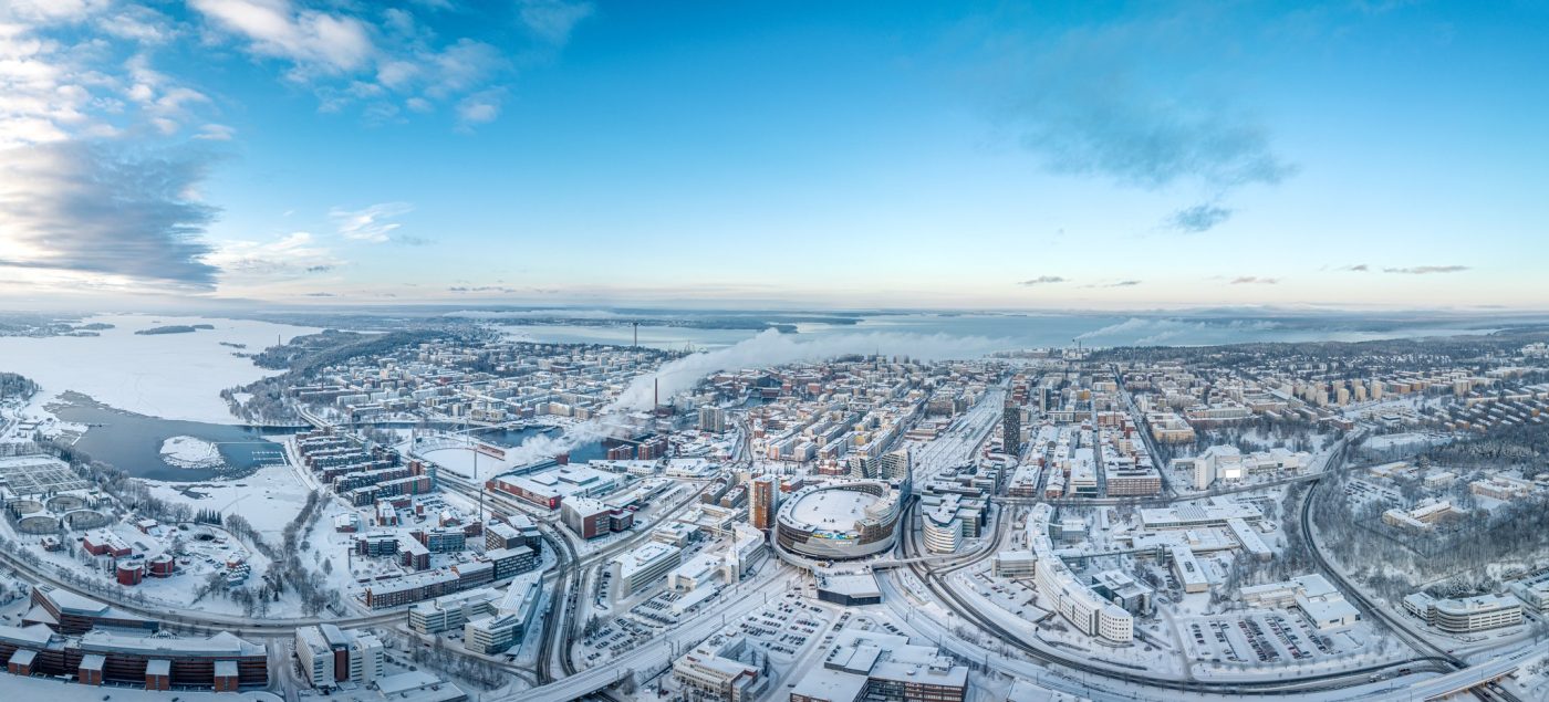 Ilmakuva Tampereen kaupungista.